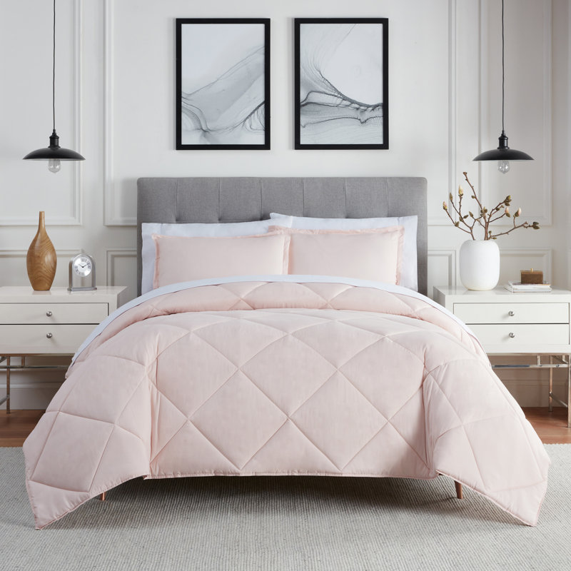 Full/Queen Comforter Set Blush, Peach Blush, Full Comforter + 2 Standard Shams