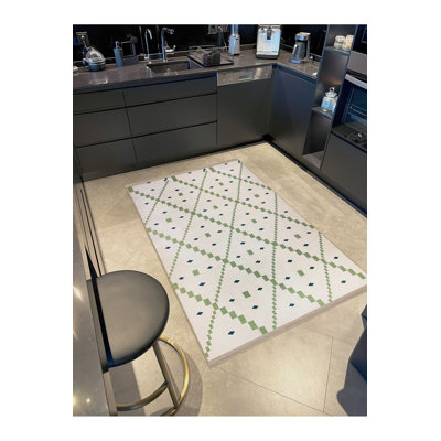 Tapis à motif géométrique lavable à motif géométrique beige