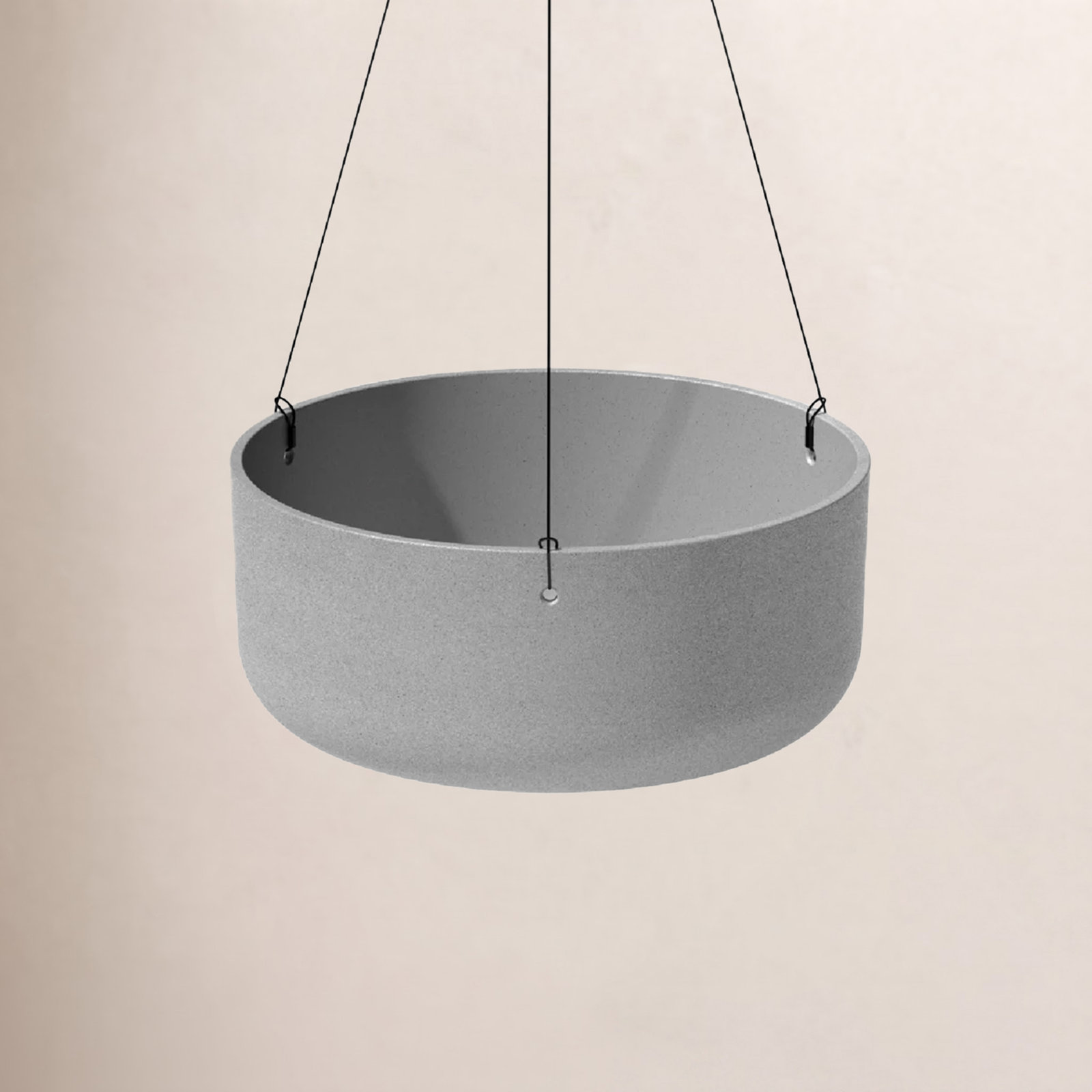 14" Hanging Planter, Gray, 1