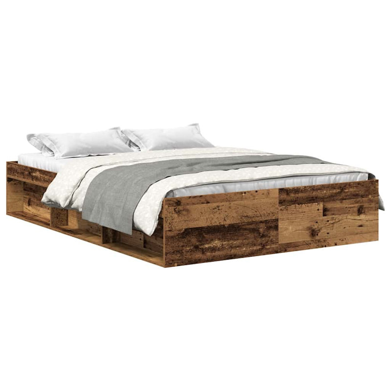 Afriani Storage Bed, Old Wood, European Double (140 x 200cm)