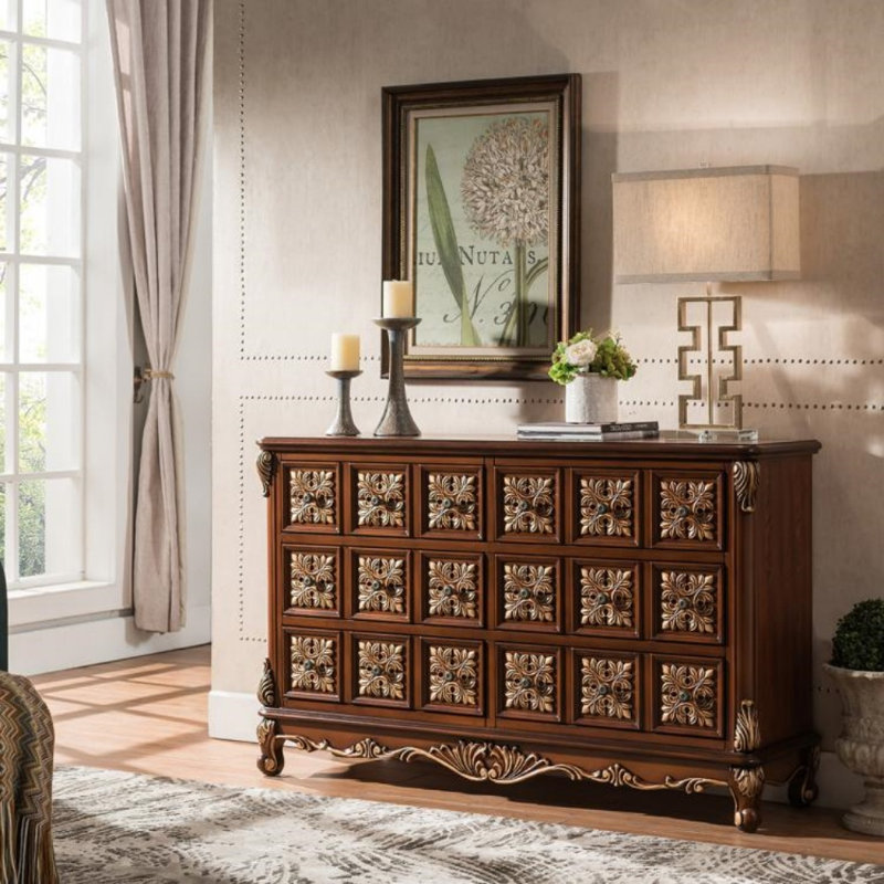 Commode d'appoint vintage grande capacité, Brun