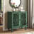 Vintage Hollow-Carved Accent Cabinet, 2-Door Display Storage Sideboard With Symmetrical Floral Design, Adjustable Shelf And Solid Wood Legs For Living Room Entryway(Antique Green)-209036967