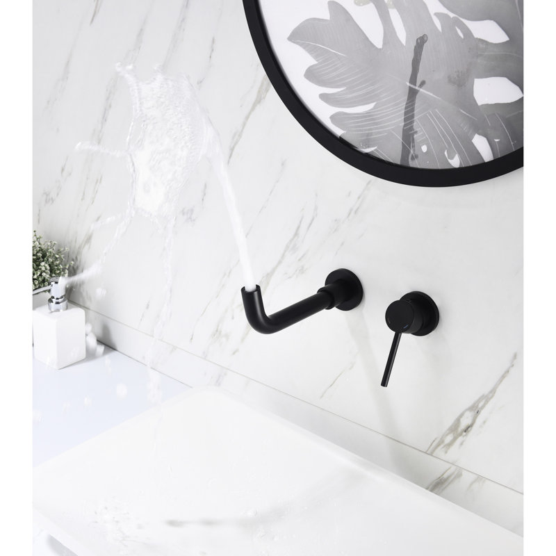 Bathroom Sink Faucet In Matte Black, Single Lever Design For Optimal Water Management And Temperature Control, Pop-Up Drain Functionality, Splash Aerator, Built With Robust Brass Stainless Steel Tap