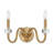 Kiea 2-Light Wall Sconce in Warm Brass