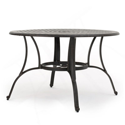 Table de salle à manger d'extérieur en fonte d'aluminium, bronze