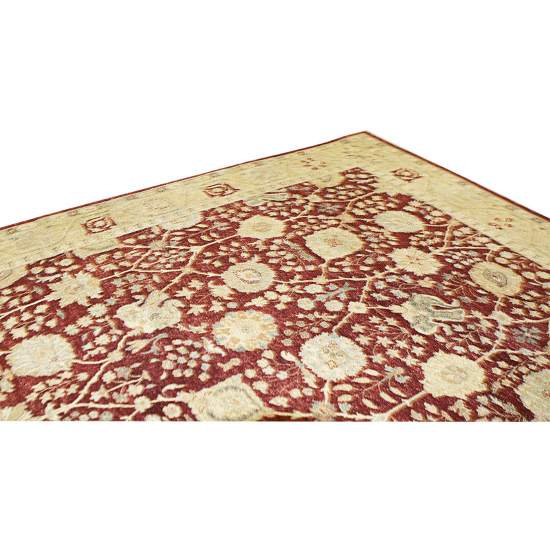 High-Quality Hand-Knotted Red And Gold Area Rug
