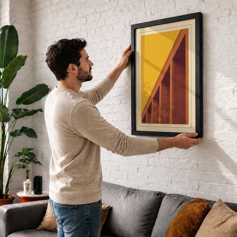 Architectural Lines Art Deco - Framed Print, Black, A4 - 29.7 x 21.0 cm