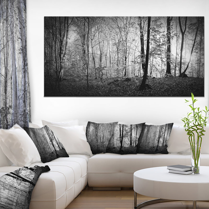 «Beautiful Forest Morning Panorama», reproduction, H 28 po x l 60 po, Toile tendue
