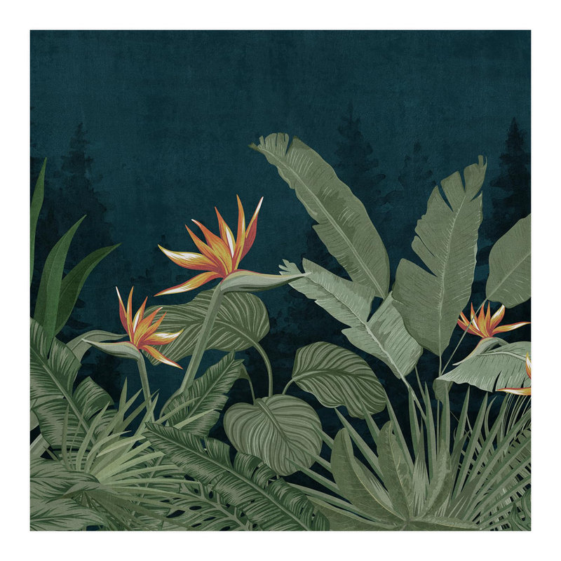 Bordure florale pelez et collez, L 120 po x l 120 po