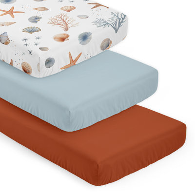 Seashells 3 Pack Fitted Crib Sheets by Sweet Jojo Designs