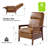 Branstetter 28.5" Wide Mid-Century Modern Faux Leather Recliner with Solid Wood Frame (Set of 2)-94559859