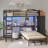 88.2 x 72.8 x 42'' L-Shape Twin Over Twin Bunk Bed with Desk & Hall Tree-643917708