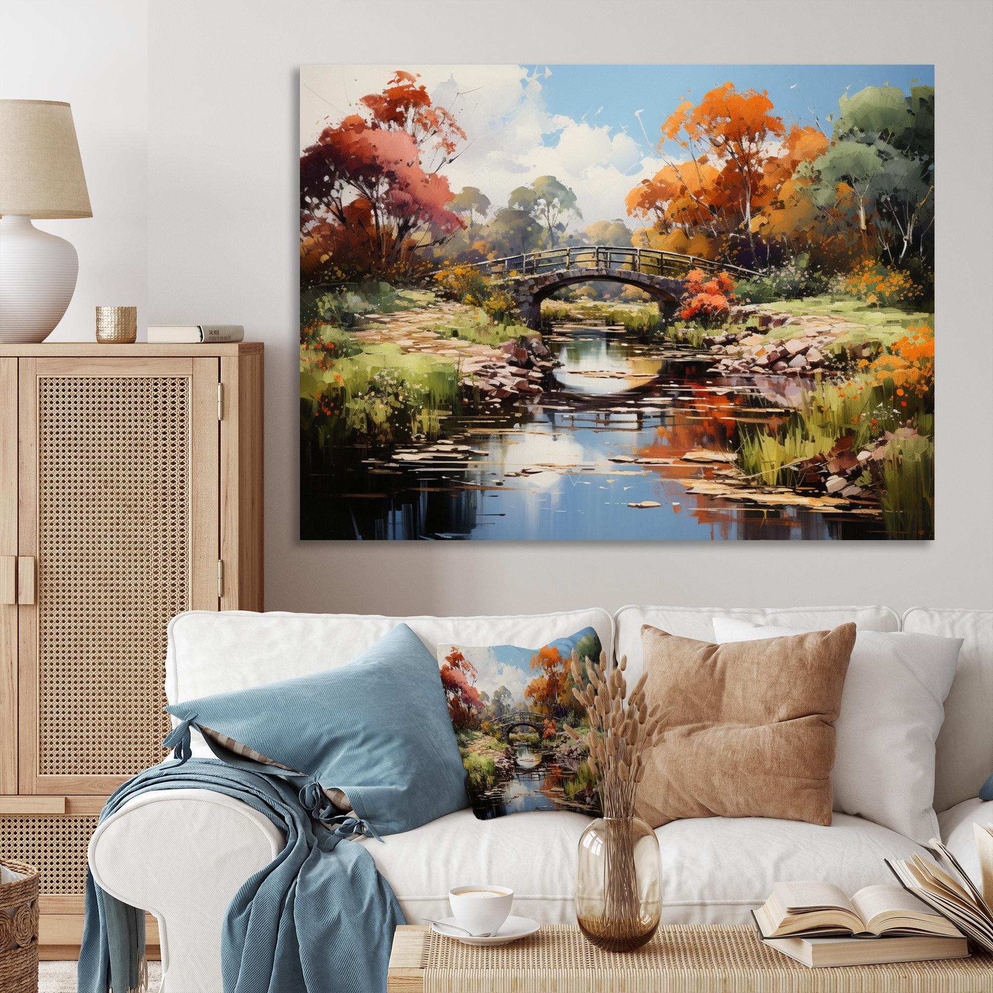 Winston Porter Maisynn Green Bridge Impressionist Crossing An - Print ...
