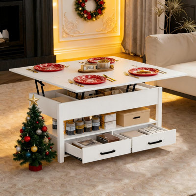 Modern 3-in-1 Lift Top Coffee Table, Extendable Center Table for Gatherings & Work