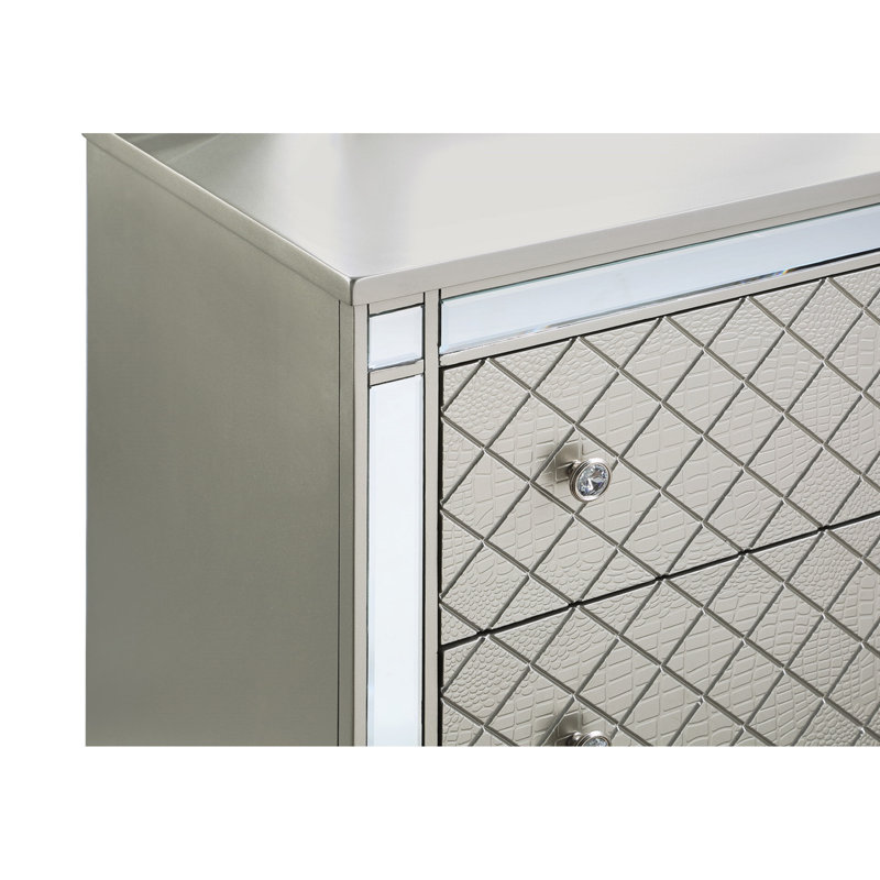 Commode de chambre à coucher 1 tiroir 5 pièces Glam