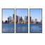 Boston Skyline Panorama - 3 pièces, cadre photo flottant sur toile-782499072-782499084