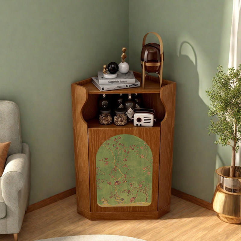 Élégante armoire de coin multifonctionnelle avec rangement, Brun