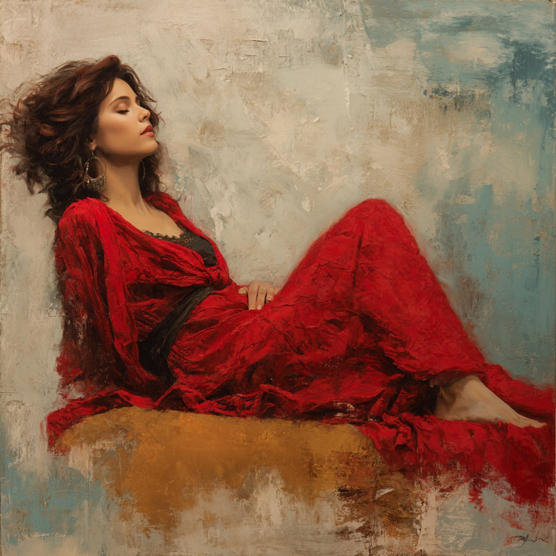 Art mural sur toile tendue Crimson Reverie
