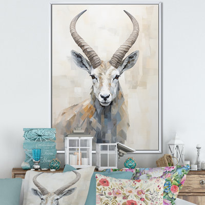 Minimalisme antilope bouquetin sur toile