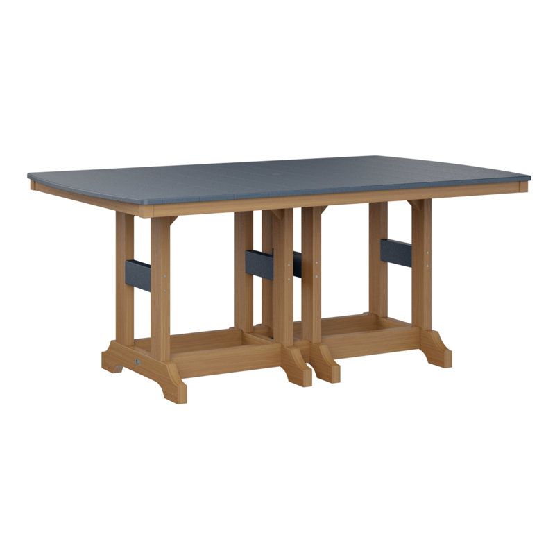 Table de bar rectangulaire Berlin Garden Garden Classic, Marine, H 39,5 po x l 72 po x P 44 po, Teck naturel
