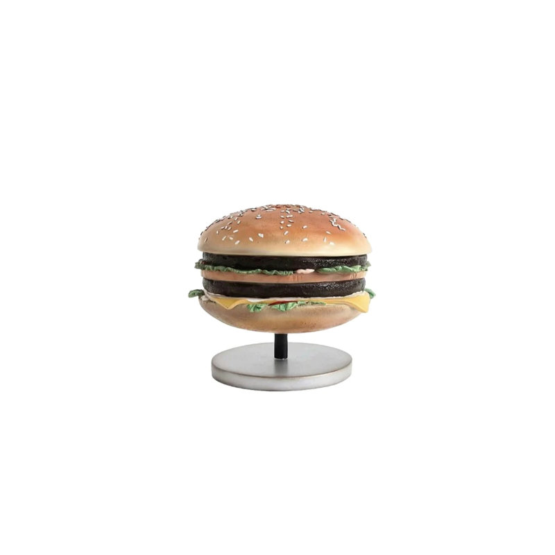Statue double Aban Cheeseburger sur pied