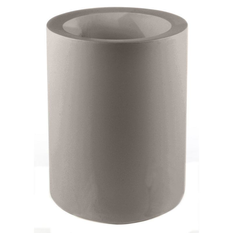 Pot à fleurs en résine Cilindro, Taupe, H 31,5 po x l 15,75 po x P 15,75 po