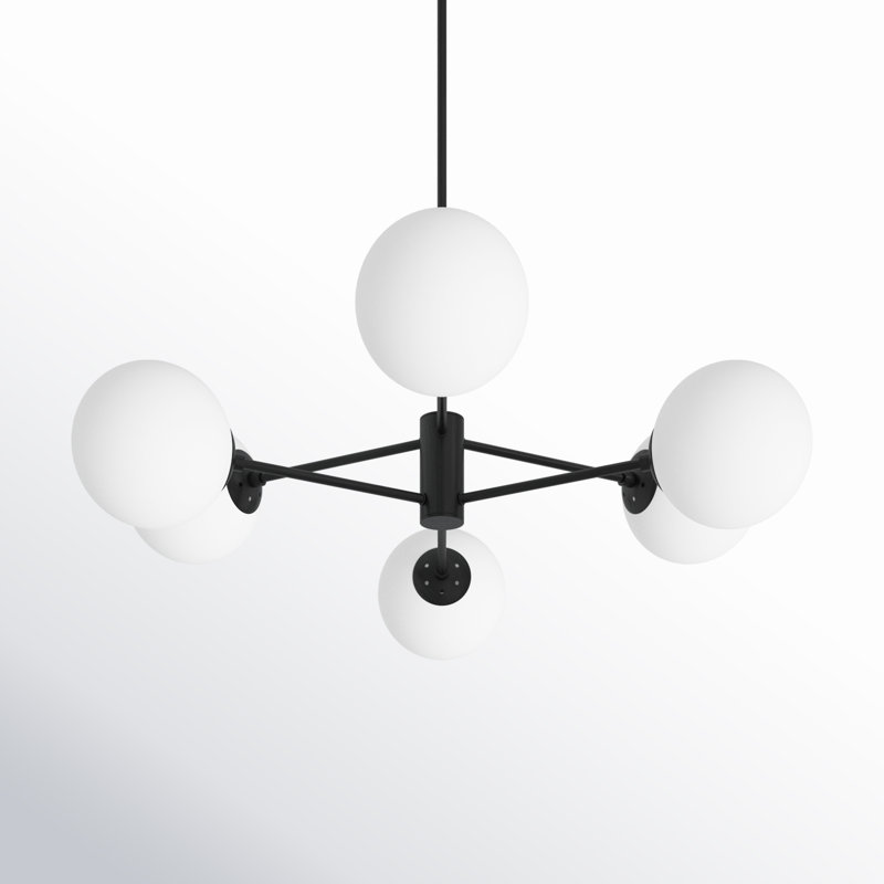 Glint 6 - Light Dimmable Sphere Chandelier, Black