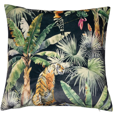 Alfredas Abstract Green Sqaure Cushion