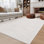 Tapis blanc à poils longs lavable antidérapant à poils longs pelucheux pour salon, chambre à coucher et décoration
