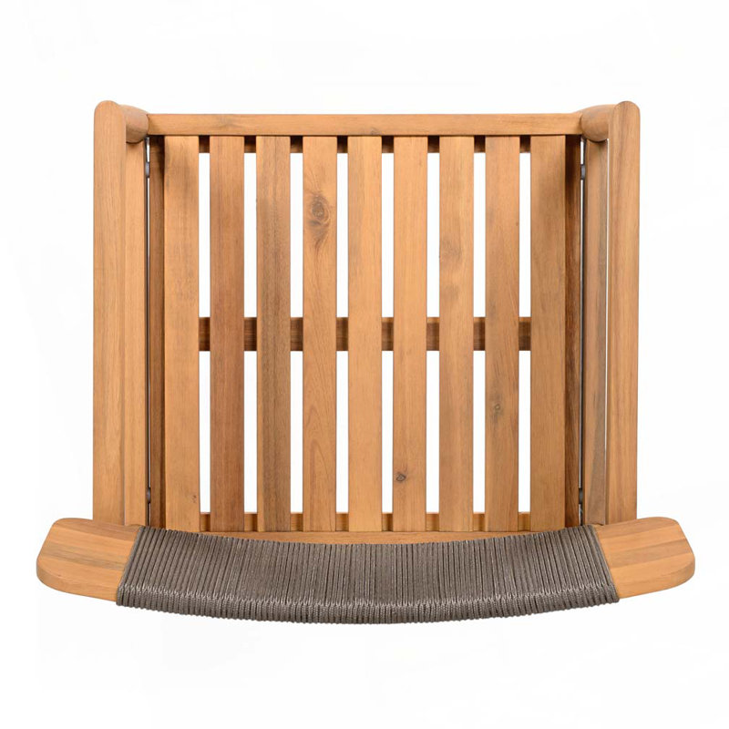 Chaise d'extérieur en bois d'acacia, Brun / Gris