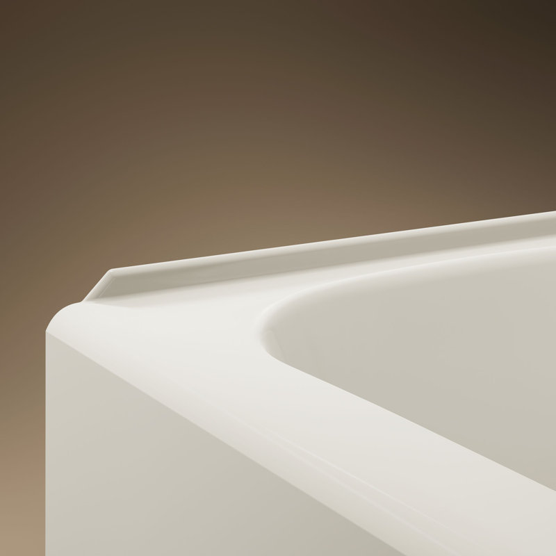 Avec 60 In. X 36 In. Alcove Bath, Left Drain, Off White, Right