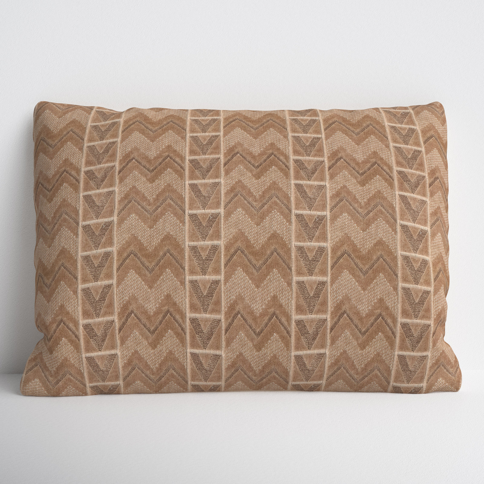Zora Embroidered Cotton Lumbar Throw Pillow, Polyester/Polyfill