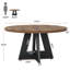 Table de salle à manger ronde ronde brun / noir-2136351868