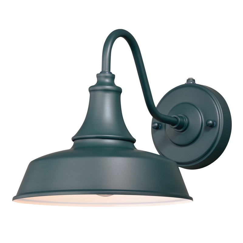 Gunnora Steel Wall Light, Hunter Green/White, 9" H x 9" W x 13.25" D