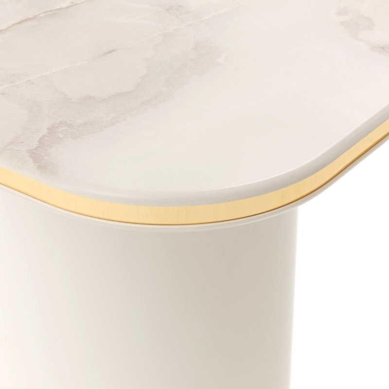 Gineverra End Table - Ivory Gold