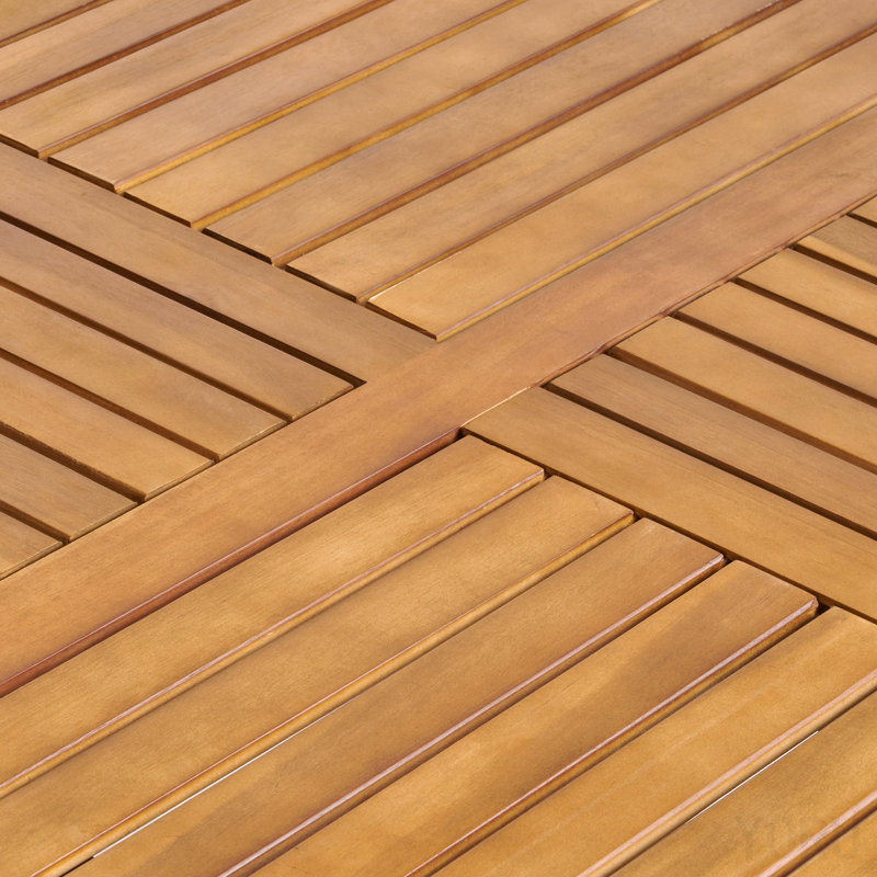Table de salle à manger d'extérieur carrée en bois d'acacia - L 31,50 po x l 31,50 po x H 30,00 po - brun naturel