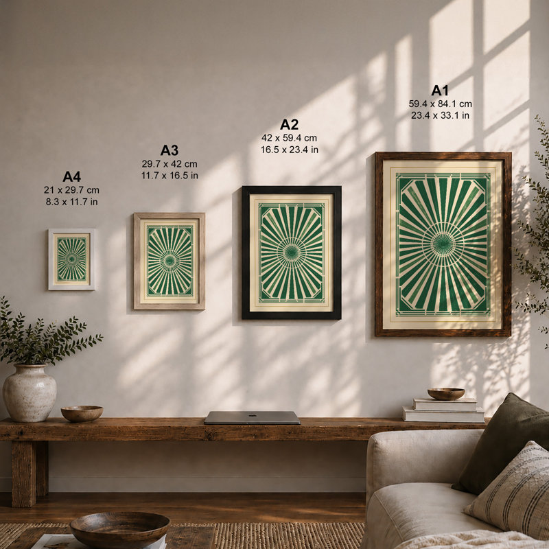 Sunburst Geometric - Print, Unframed, A2 - 59.4 x 42.0 cm