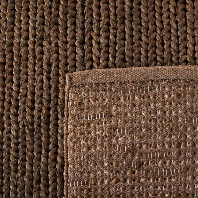 Ralph Lauren Ponderosa Jute, Cotton Solid Color Rug, Rectangle 8' x 10', Flint