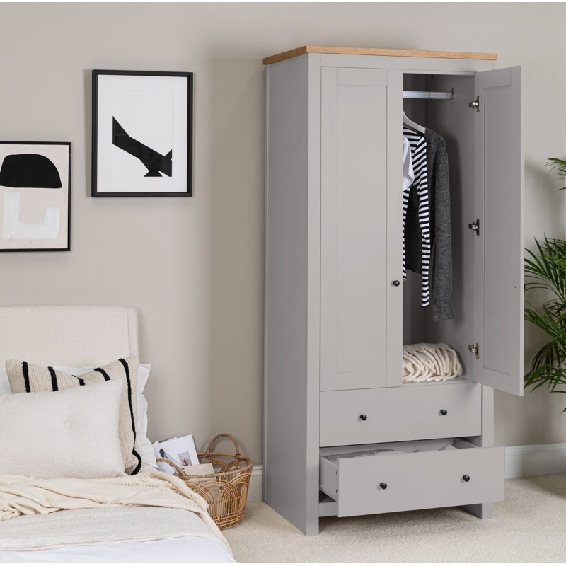 Maryhannah 2 Door Wardrobe, Grey