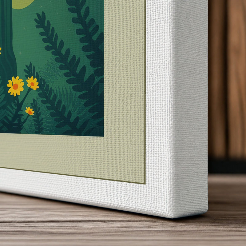 Desert Saguaro at Sunset Botanical - Wrapped Canvas, 18x12 - 45.7 x 30.5 cm, White Border