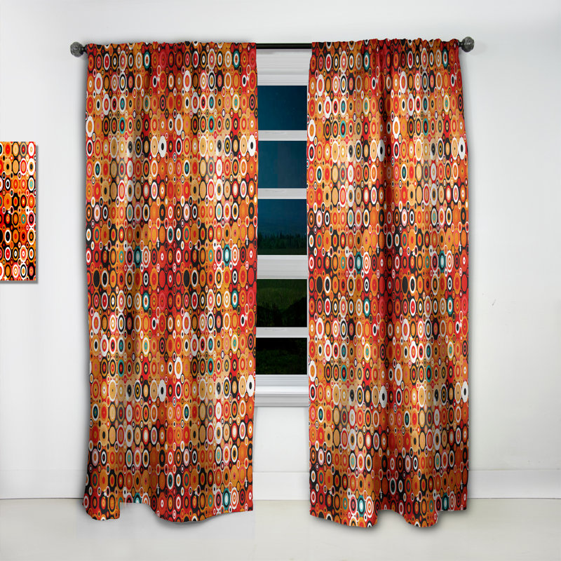 Rideau simple occultant style disco Mid-Century, L 52 po x L 84 po