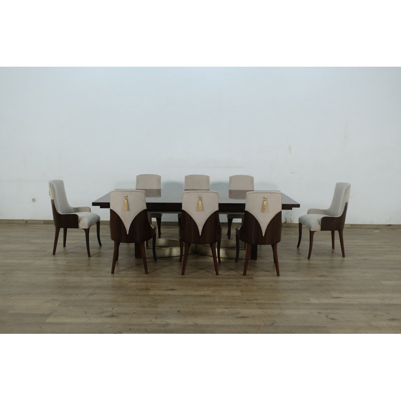 11 Piece Glamour Dining Set  With Rosewood Chair
