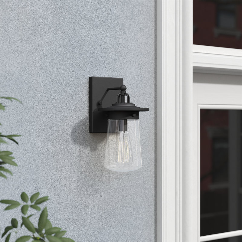 Mansoor Wall Light, Black, 11.63" H x 6" W x 6" D