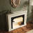 Beige + Black Manufactured Wood Electric Fireplace