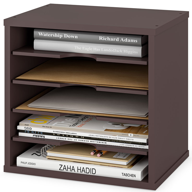 Logan Stackable 5-Tier Paper, Mail and File Organizer, Espresso