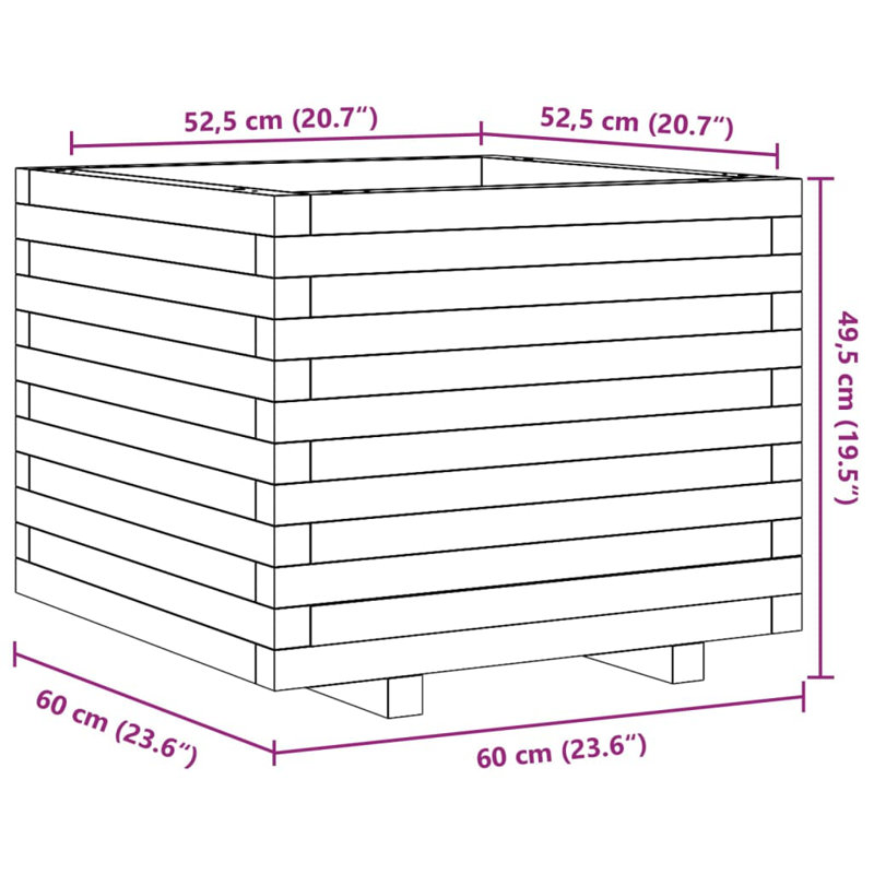 Bhavika Planter Box, White , 19.49" H x 23.62" W x 23.62" D