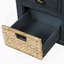 Banc de rangement rustique avec 3 tiroirs et 3 paniers en rotin, banc à chaussures pour le salon, vestibule (marine antique)-1945119791