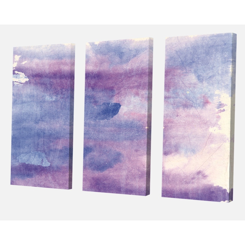 Aquarelle, brume mauve II - Peinture, reproduction d'art sur toile, H 40 po x l 60 po x P 1 po