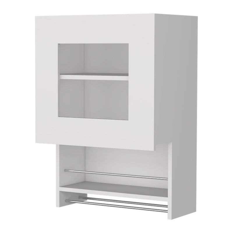 Étagère d'angle avec armoire à 3 niveaux Sunriver, poignées en métal