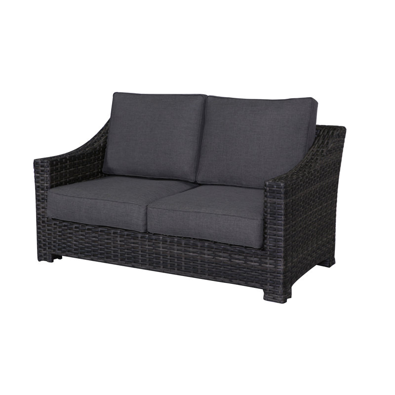 Causeuse avec coussins Donley, Gris anthracite